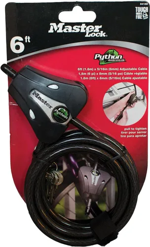 Vista 2 de DLC Cámaras de exploración encubiertas, Master Lock Python Trail Cable de seguridad para cámara, negro, longitud: ajustable 6-72" (2168)