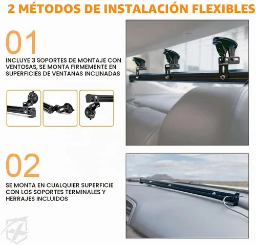 Vista 5 de Xprite Barra de luz estroboscópica LED de 35.5 pulgadas con 21 patrones de flash y soporte de ventosa, barra de luz de precaución para cubierta