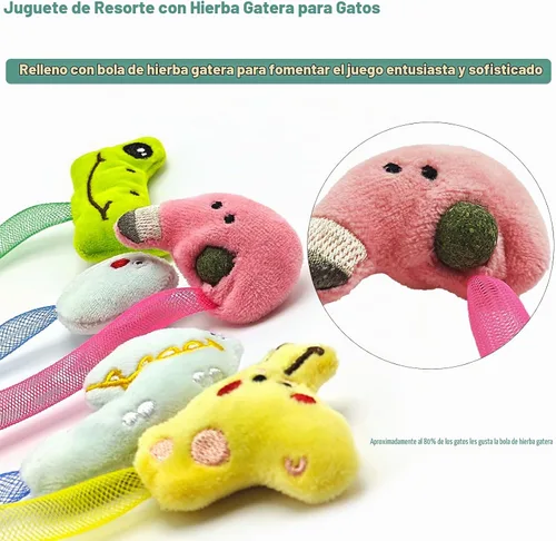 Vista 5 de Juego de Juguetes Interactivos para Gatos, Palitos Masticables de Silvervine y Juguete de Resorte para Gatos, Juguetes de Hierba Gatera