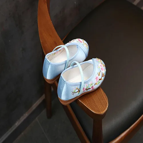 Vista 6 de Encanto - Disfraz de Mirabel para niñas preciosos zapatos planos Mary-Jane de tacón bajo punta redonda zapatos de ballet con bordado floral