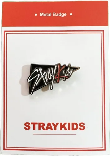 Vista 3 de Stray Kids Logo Esmalte Pin Insignia, Metal, Aleación.