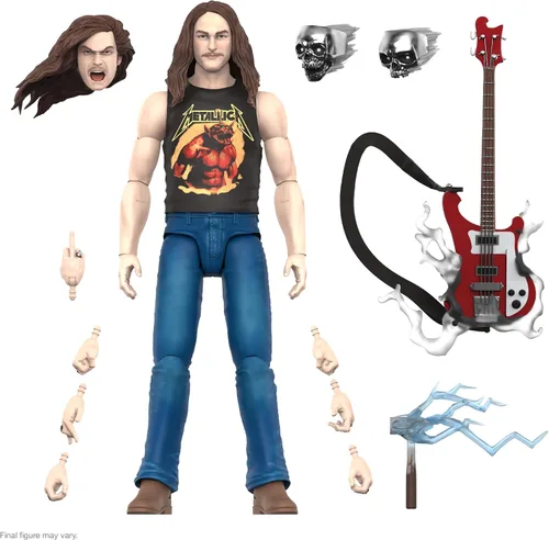 Vista 7 de Super7 Cliff Burton - Figura de acción de 3.75 pulgadas con accesorios, coleccionables de heavy metal y juguetes retro
