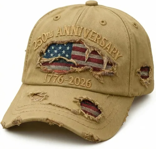 Vista 6 de 250th Anniversary USA Hat Eagle 250 Year American Anniversary Gorra de béisbol ajustable patriótica