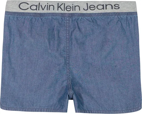 Vista 2 de Calvin Klein Girls' Pull-on Jean Shorts, Lightweight Denim, Ribbed Waistband & Functional Pockets