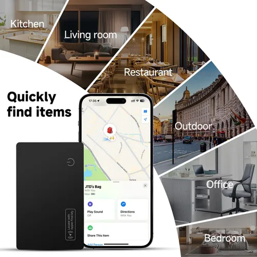 Vista 8 de Paquete de 4 tarjetas Air Tag Tracker 2026, ultra delgada, 0.07 pulgadas, impermeable IP68, funciona con Find My (iOS), para carteras, llaves 4
