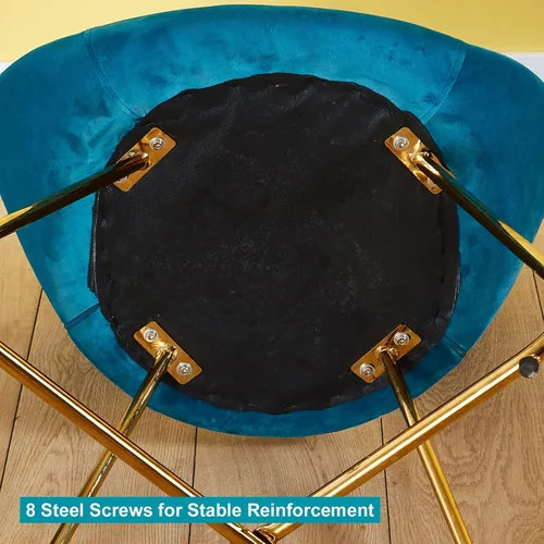 Vista 8 de Juego de 2 sillas modernas de terciopelo para sala de estar, sillas de comedor, sofá individual, cómodas sillas tapizadas, sillas de descanso