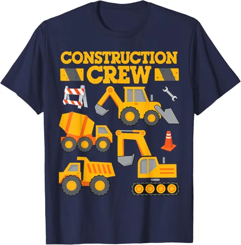 Vista 72 de Construction Crew Worker Excavator - Camiseta para niños y niñas Negro