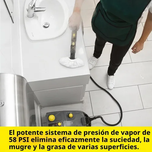 Vista 3 de Limpiador de vapor comercial Kärcher - SG 4/4 - Limpiador de vapor multiusos con control de vapor variable, función VapoHydro - Boquillas