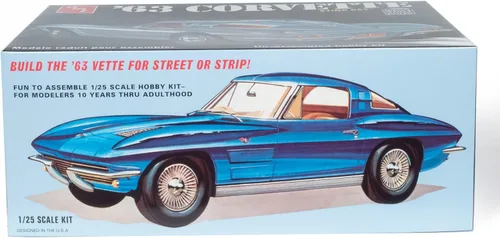 Vista 3 de AMT 1963 Chevy Corvette - Kit de modelo a escala 1:25