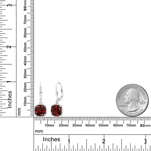 Vista 20 de Gem Stone King Aretes colgantes de plata de ley 925 de 0.315 pulgadas para mujer