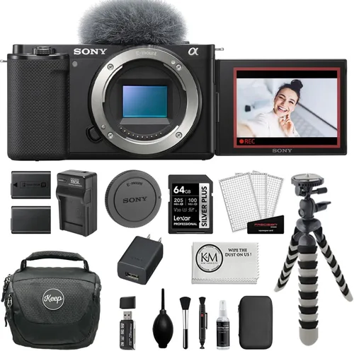 Vista 12 de Sony ZV-E10 Cámara sin espejo con lente de 0.630-1.969 in Paquete negro con tarjeta de memoria de 64 GB, filtro UV, flexípode de 8 pulgadas