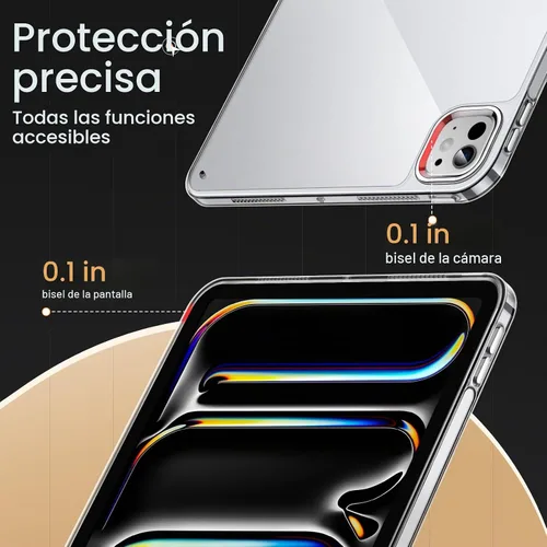 Vista 6 de JETech Clear Case for iPad Pro 11" M5/M4, Anti-Yellowing Transparente
