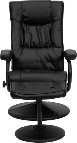 Vista 6 de Flash Furniture Rachel - Silla reclinable de LeatherSoft contemporánea multiposición con otomana, silla reclinable giratoria de 360 grados y juego