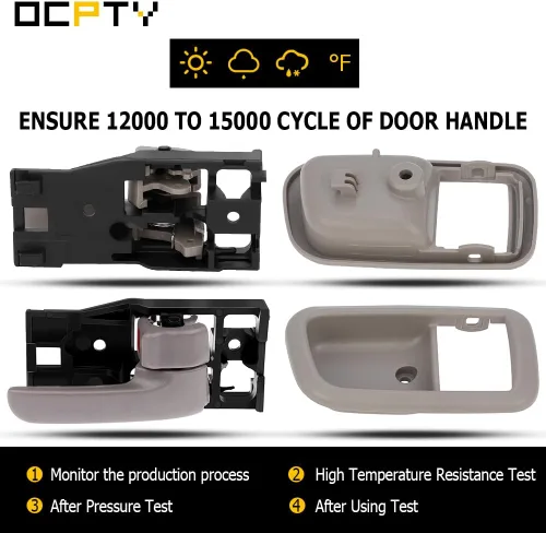 Vista 5 de OCPTY Manijas de puerta interiores delanteras del conductor izquierdo del pasajero lado derecho de repuesto para Toyota Tundra 2000-2006 para Toyota