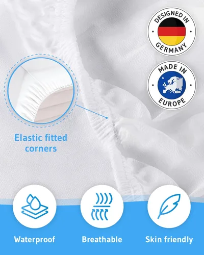Vista 2 de Protector de colchón impermeable tamaño King - Protector de colchón para una higiene y comodidad óptimas. Protege tu colchón del polvo