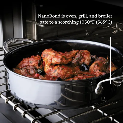Vista 9 de Hestan - Colección NanoBond - Sauteuse de titanio de acero inoxidable, compatible con placa de inducción, 3.5 cuartos de galón