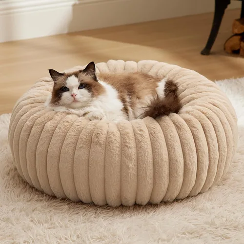 Vista 13 de Bedsure ComfyFleece® Donut - Cama para perros pequeños con funda extraíble lavable