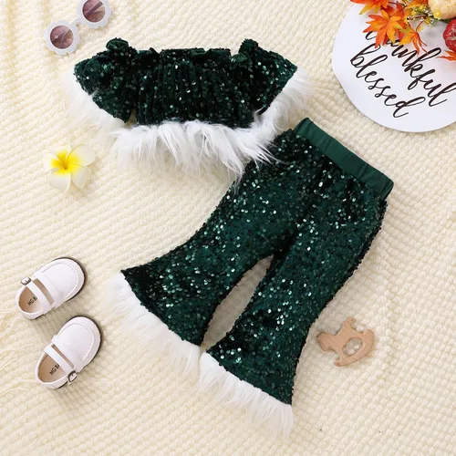 Vista 3 de Tops de Navidad para bebés y niñas, leggings trajes de Navidad