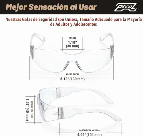 Vista 5 de Paquete de 3 Gafas de Seguridad a Granel con Lentes Cristalinas Transparentes Unisex Antirayones Gafas Protectoras Resistentes a Impactos