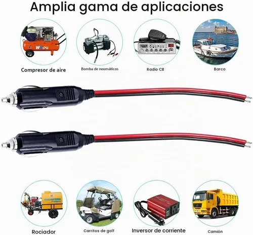 Vista 5 de SPARKING Enchufe Macho de Encendedor de Cigarrillos de Repuesto de 12V con Cable - Adaptador de Corriente para Automóvil de 24V Accesorios para Auto