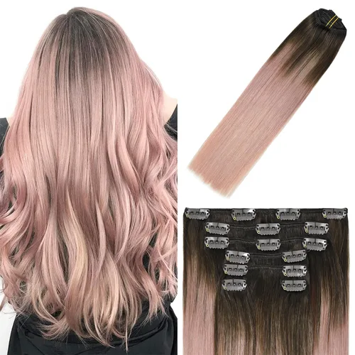 Vista 8 de WindTouch - Extensiones de cabello humano liso con pinzas, color negro azabache, 2.47 onzas, N.° 1, 12 pulgadas, 7