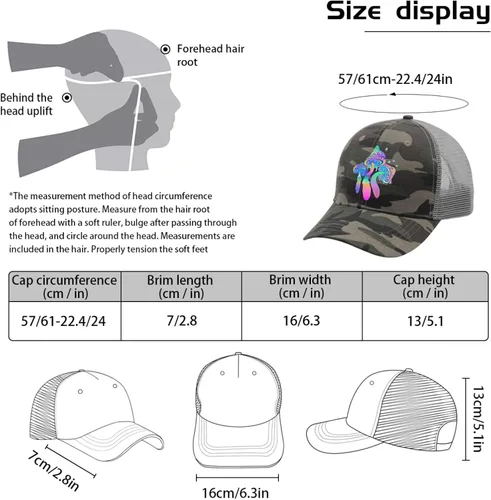 Vista 4 de Cap Magic Mushrooms Dad Hat for Men Graphic Denim Dad Hat Adjustable