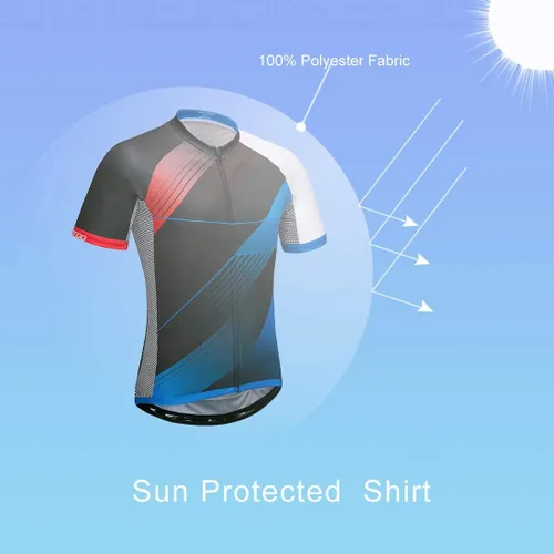 Vista 6 de wantdo Camisetas de ciclismo para hombre, camisetas de ciclismo de montaña MTB Jersey de manga corta Camisetas de ciclismo transpirable de secado