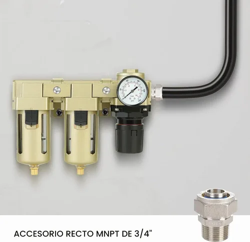 Vista 5 de Hromee Montaje recto para tubos de 3/4 pulgadas con rosca NPT macho de 3/4 pulgadas Uso con sistema de tuberías de aire