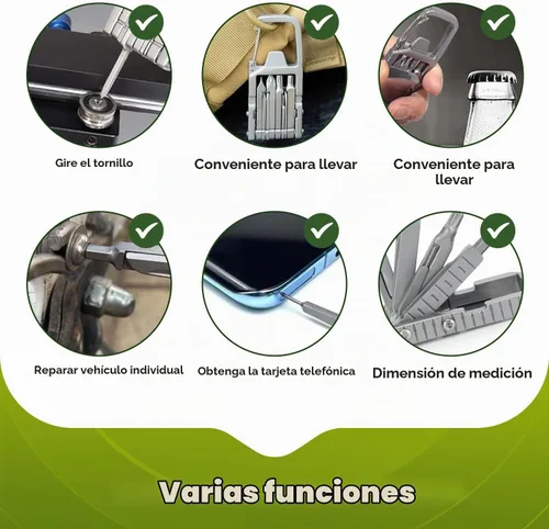 Vista 4 de Generic 12 en 1 Llavero Multiherramienta Destornillador con Puntas Plegables Herramienta Multifuncional Abrebotellas Herramienta de Bolsillo