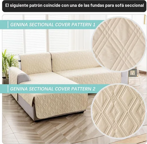 Vista 7 de Genina - Funda impermeable para tumbona en L para niños y mascotas (beige, XL)