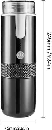 Vista 3 de Jiawu Máquina de café expreso portátil, mini cafetera de mano, cafetera eléctrica recargable, cafetera de viaje compatible con cápsulas K y café