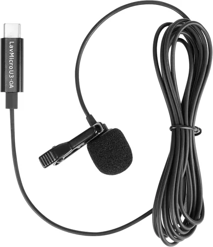 Vista 4 de Saramonic LavMicro U3-OA Micrófono de solapa omnidireccional compacto con clip diseñado para DJI Osmo Action con cable de 6.6 pies (6.6 ft)
