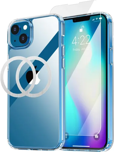 Vista 19 de AICase Funda transparente para iPhone 16e/13/iPhone 14, compatible con MagSafe 3 en 1, resistente protección contra caídas, cuerpo completo, a