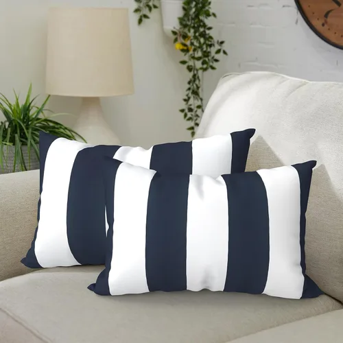 Vista 14 de DYTXIII Paquete de 2 almohadas lumbares impermeables para exteriores con rellenos, 12 x 20 pulgadas, almohada decorativa rectangular para patio
