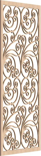 Vista 189 de 9 3/8"W x 24 3/8"H x 1/4"T Marilla Decorativos Paneles de Pared de Madera Calado, Abedul