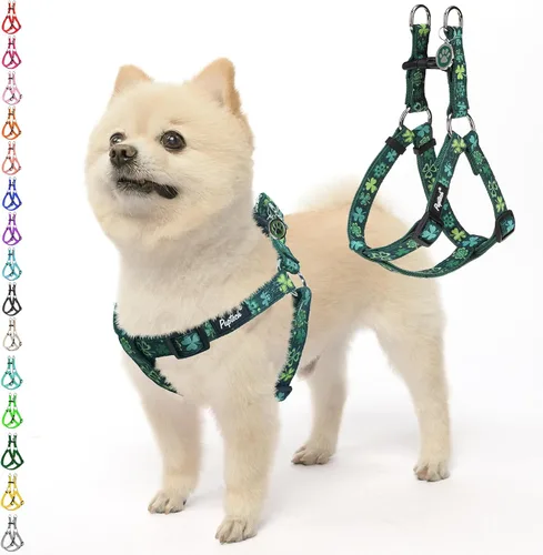 Vista 56 de Pupteck - Arnés para perros sin jalar, suave, ajustable, de nailon, talla básica, chaleco para cachorro, para caminar al aire libre con etiqueta