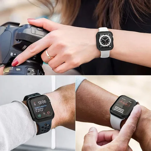 Vista 5 de Pocoukate Paquete de 12 fundas compatibles con Apple Watch Series 3 Series 2 de 1.496 pulgadas, con protector de pantalla de vidrio templado
