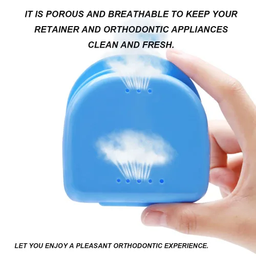 Vista 8 de AKOAK 2 fundas de almacenamiento de protección oral, funda de almacenamiento de dentaduras postizas, con orificio de ventilación, adecuada