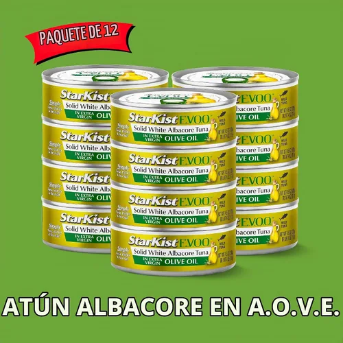 Vista 5 de StarKist E.V.O.O. Atún blanco sólido, atún blanco sólido, atún enlatado de 4.5 onzas, paquete de 12 33g of Protein Per Serving, Features Extra