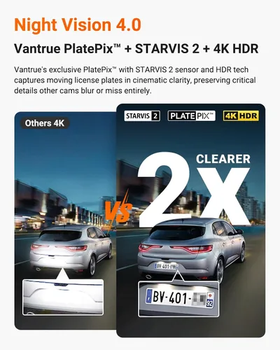 Vista 4 de Vantrue N4 Pro S 4K Cámara de tablero de 3 canales, triple STARVIS 2