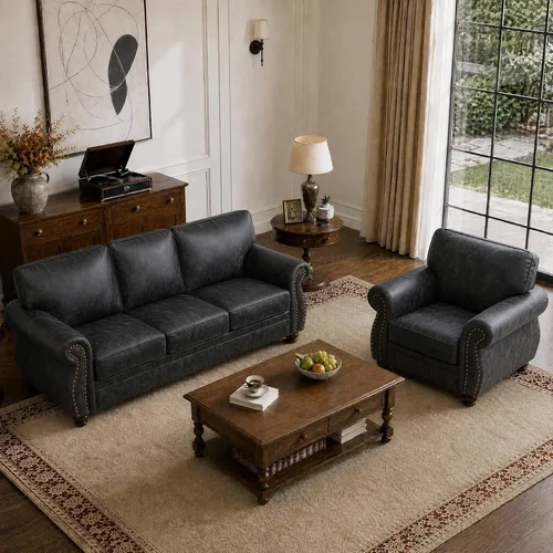 Vista 16 de Couchus Silla decorativa Mid-Century de 42 pulgadas de ancho, sofá