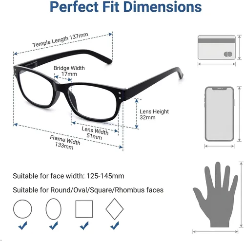 Vista 4 de Eyekepper Gafas de lectura clásicas para hombre, paquete de 5 con bisagras de resorte 5 Pares Mixtos