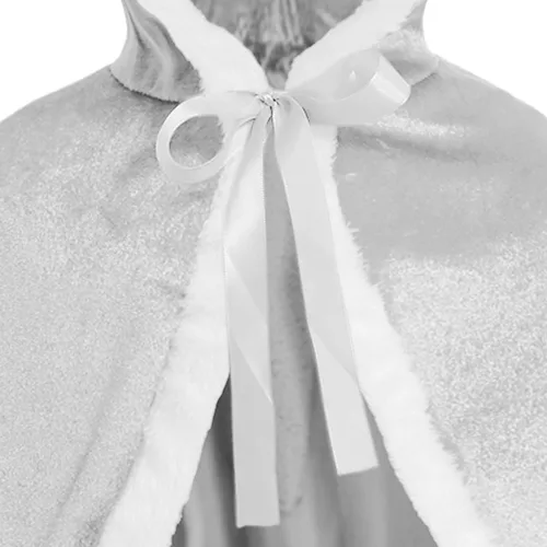 Vista 5 de OPBIN - Disfraz de princesa de piel con capucha para niñas Navidad Halloween cumpleaños juego de rol cosplay