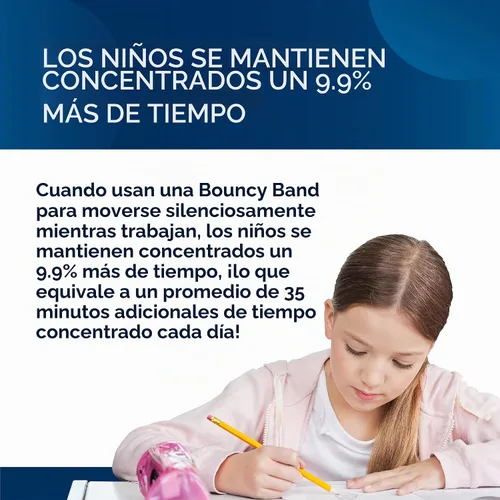 Vista 3 de Banda elástica que rebota para escritorios, para que inquietos apoyen sus pies, color negro ADHD