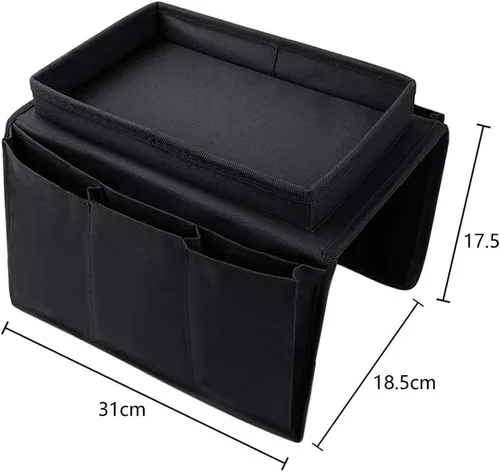 Vista 4 de MioCloth Organizador de reposabrazos de sofá, sillón reclinable, organizador de bolsillo para almacenamiento remoto de TV, organizador de bolsillo