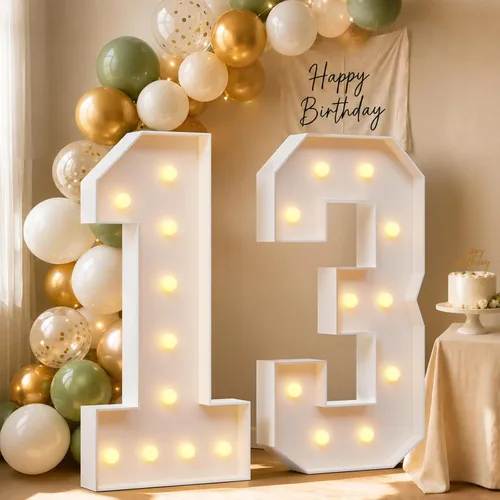 Vista 24 de imprsv Número de marquesina de 4 pies, números de mosaico para globos, marco de globos de mosaico, globo número 0 para decoración de cumpleaños 30