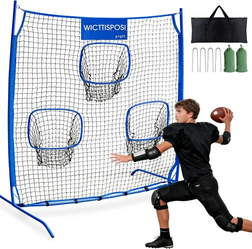 Vista 10 de Football Throwing Target Net, Quarterback Training Equipment with CarryBag