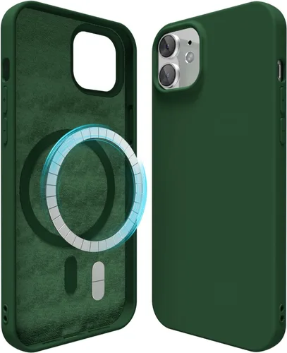 Vista 183 de oakxco Funda de silicona para iPhone 12 Pro Max, magnética, compatible con carga inalámbrica Magsafe, cubierta protectora de goma suave y delgada