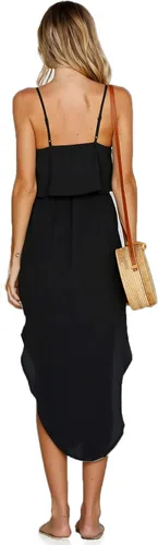 Vista 7 de NERLEROLIAN Vestido corto de verano con tirantes ajustables informal para playa