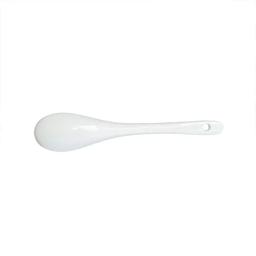 Vista 8 de Cucharas de huevo de porcelana, cucharas de cerámica, 5 pulgadas, café, postre, yogur, té lechoso, 12 uds